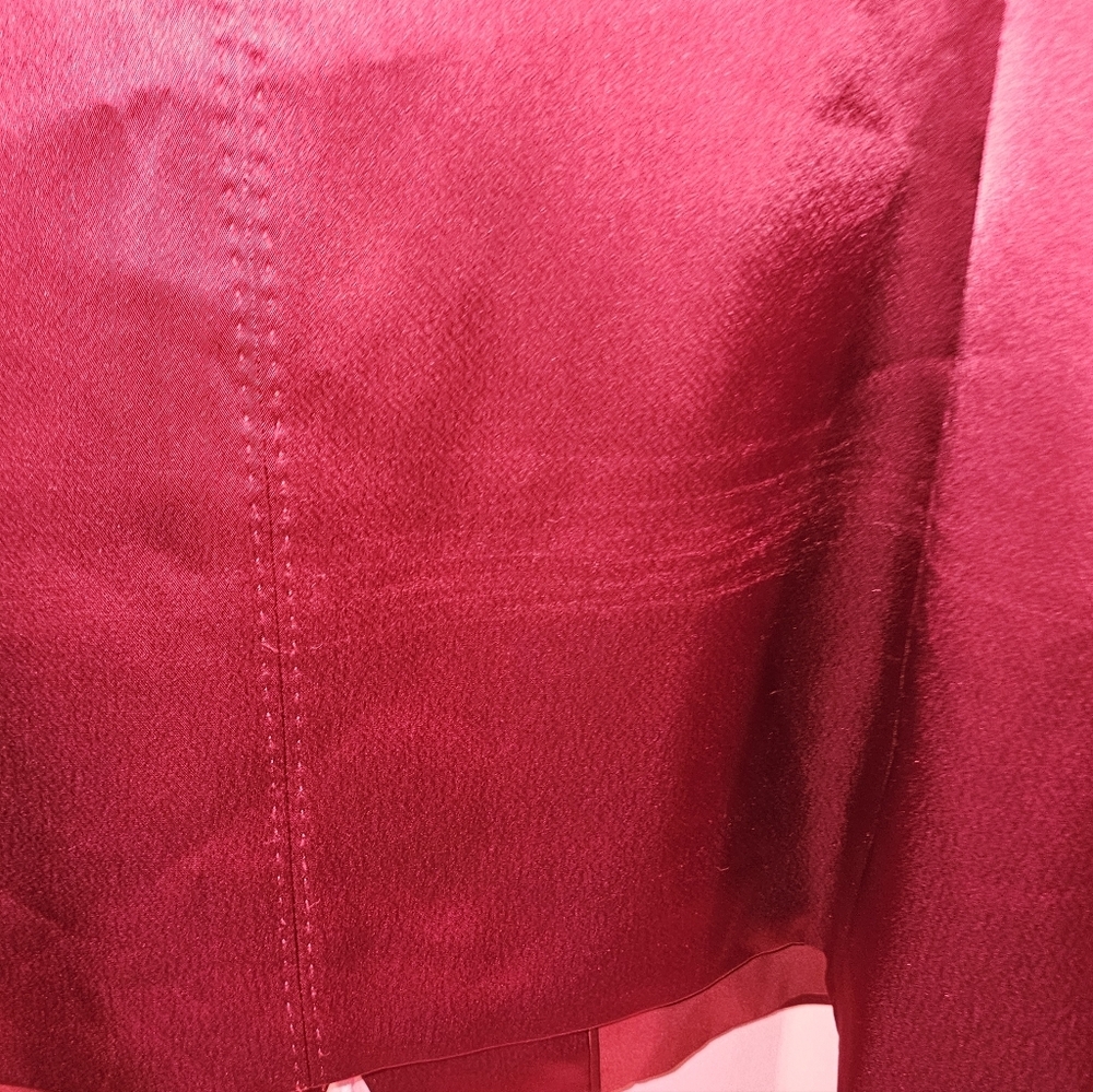 Lafayette 148 New York Satin Suit in Deep Red - Picture 6 of 11